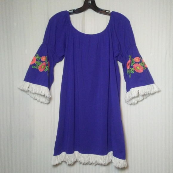 Umgee Embroidered Mini Dress/Tunic - Picture 3 of 4